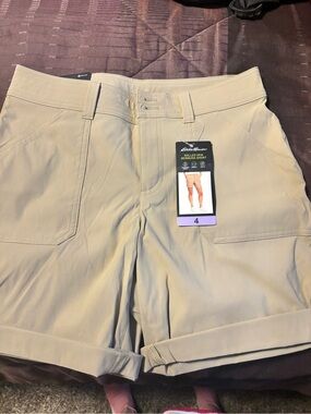 Eddie Bauer Rolled-Hem Bermuda Shorts in Light Tan